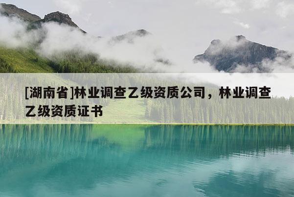 [湖南省]林業(yè)調(diào)查乙級(jí)資質(zhì)公司，林業(yè)調(diào)查乙級(jí)資質(zhì)證書(shū)