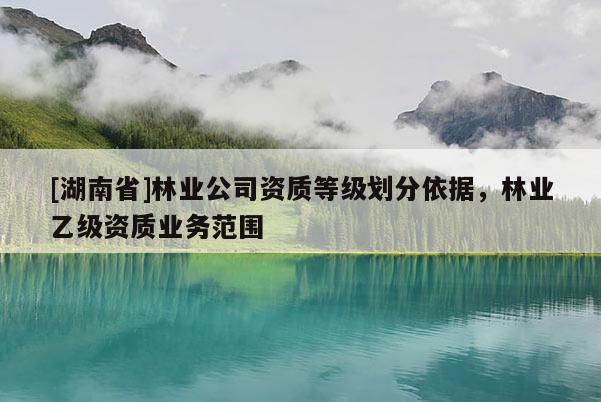 [湖南省]林業(yè)公司資質(zhì)等級(jí)劃分依據(jù)，林業(yè)乙級(jí)資質(zhì)業(yè)務(wù)范圍